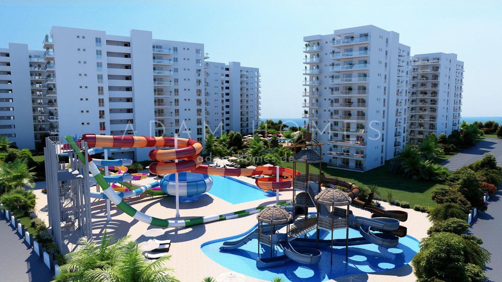 2 bedroom apartments in a complex on the first coastline