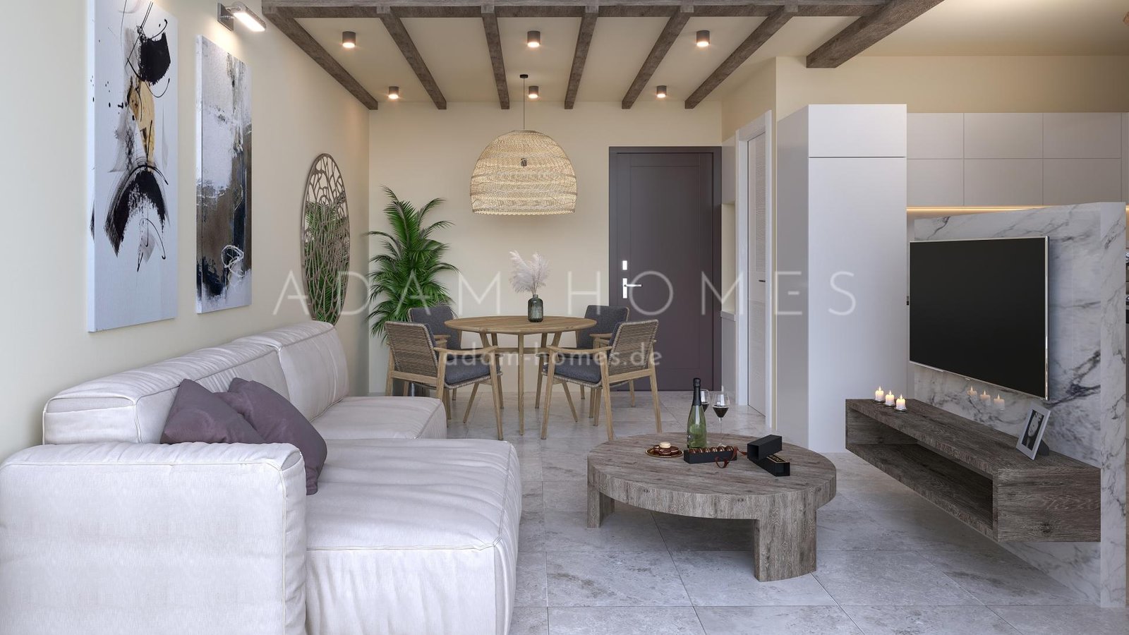 Modern luxury 2+1 apartments 2 minutes walking from the beach