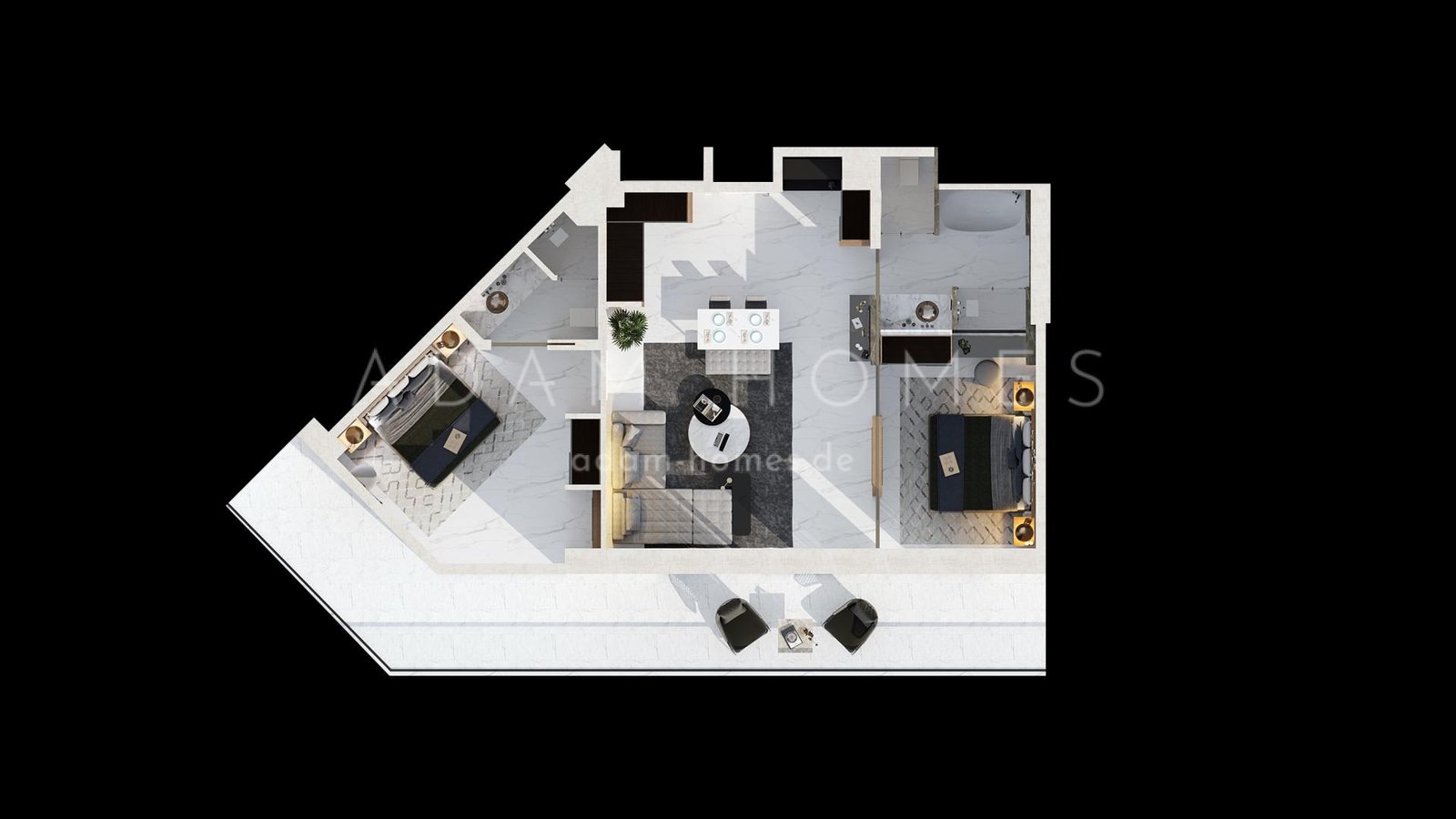 2 bedroom apartments for investment in a 5-star hotel